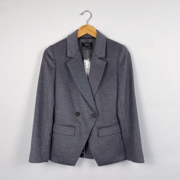 NWT J. Crew Devon Blazer In Drapery Flannel in Graphite 0 - Picture 2 of 9